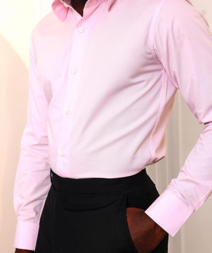 A Pink, vintage club collar shirt.