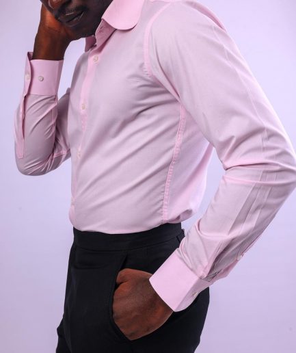 A Pink, vintage club collar shirt.
