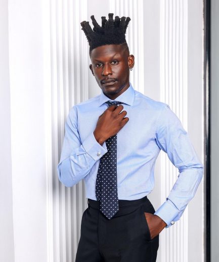 A Skye Blue, Cut-Away Collar Business Shirt