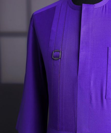 An Aesthetic purple, bloom & gloom pattern with keke Elemu embroidery details Agbada
