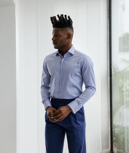 A Blue Oxford Business Shirt.
