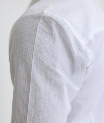 A White, Seersucker Vintage Club Business Shirt.