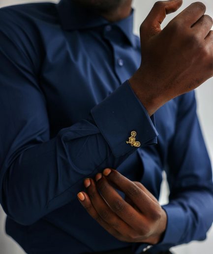 A Navy Blue Oxford Business Shirt.