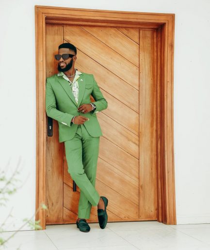 A Linen, Crocodile Green, Notch Lapel Suit