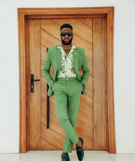 A Linen, Crocodile Green, Notch Lapel Suit