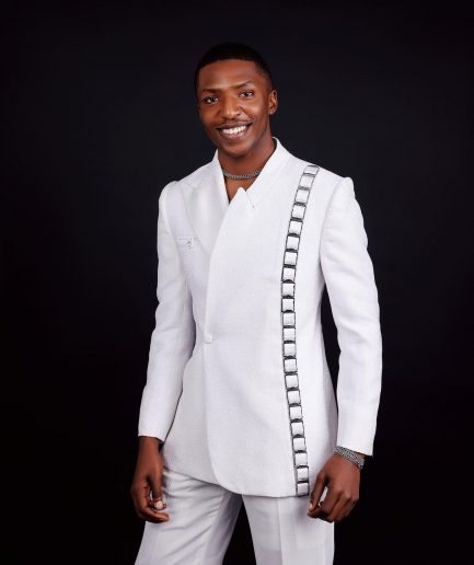 The “Equity” Ivory White Jacquard, Dropped And Point Slack Peak Lapel Suit