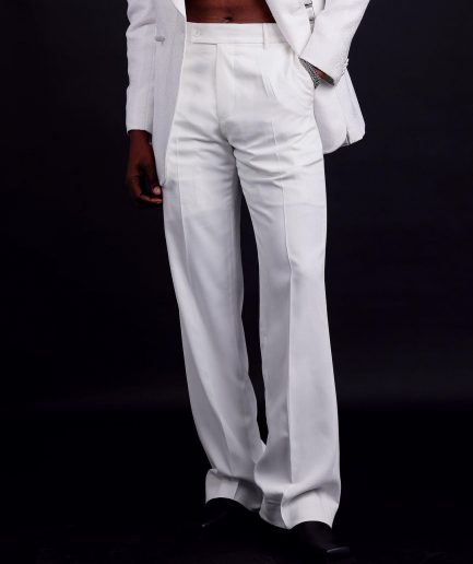 A Wide Cut, Ivory White, Belt Loop Pant
