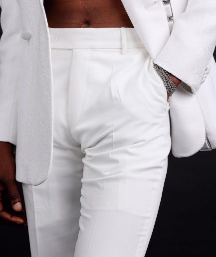 A Wide Cut, Ivory White, Belt Loop Pant