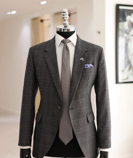 A Grey, Plaid Check, Notch Lapel, Jorgecarli Suit