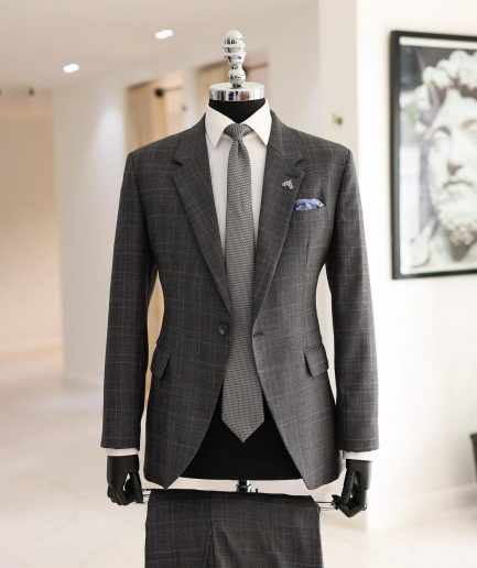 A Grey, Plaid Check, Notch Lapel, Jorgecarli Suit