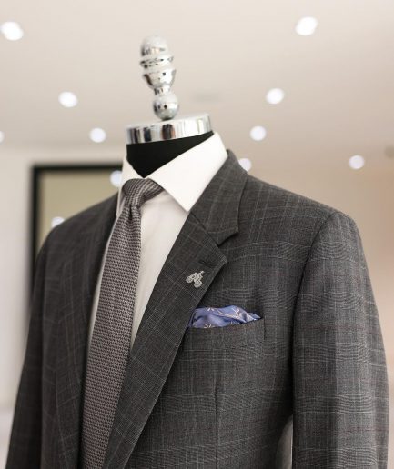 A Grey, Plaid Check, Notch Lapel, Jorgecarli Suit