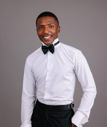 A White, Paisley Print Wing Collar Tuxedo Shirt