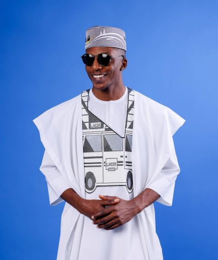 A White, Danfo Embroidery Details Agbada