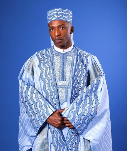 A Skye Blue, “Mansa” Spiral And Basket, Front Cut With Tail Embroidery Details Tagbada