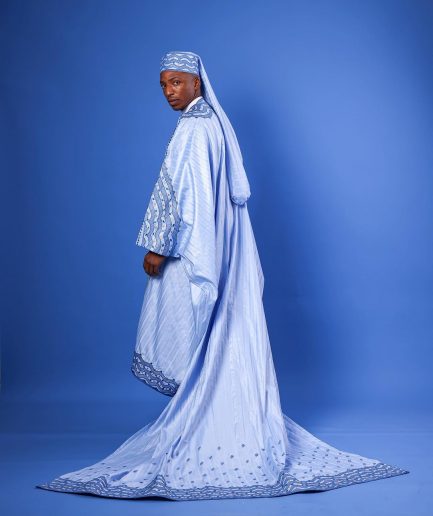 A Skye Blue, “Mansa” Spiral And Basket, Front Cut With Tail Embroidery Details Tagbada
