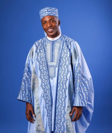 A Skye Blue, “Mansa” Spiral And Basket, Front Cut With Tail Embroidery Details Tagbada