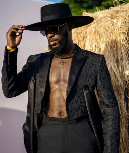 A Charcoal Black Swollen Mule Deconstructed Inverted Lapel Tuxedo Suit