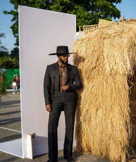A Charcoal Black Swollen Mule Deconstructed Inverted Lapel Tuxedo Suit