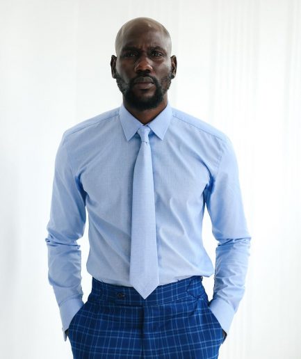 A Skye Blue Checkered Shirt