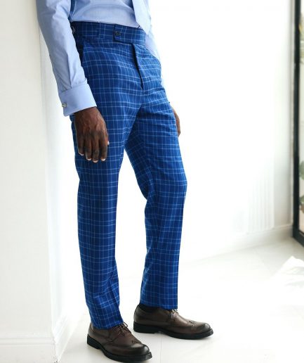 A Windowpane relayed and inverted check, knitted peak lapel suit
