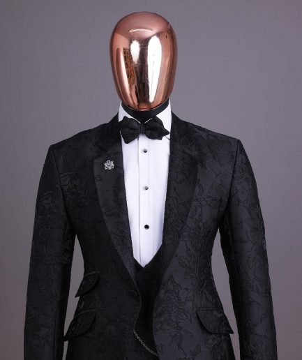 Dispersed Root Floral Black Suit