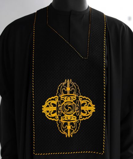 A Charcoal Black, Quadrant Medulla Embroidery Details Agbada