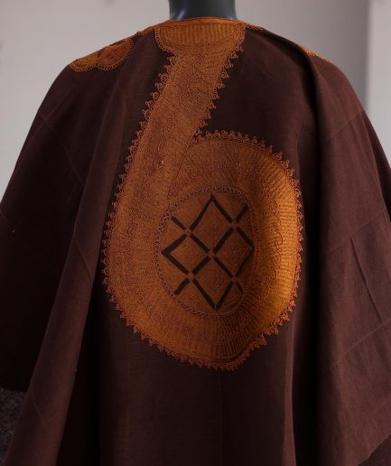 A Chocolate Brown, Arewa Embroidery Traditional Agbada.