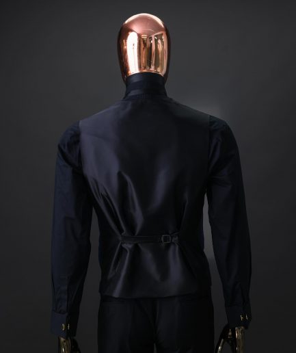 An Azure Blue And Black, Shawl Lapel Waistcoat