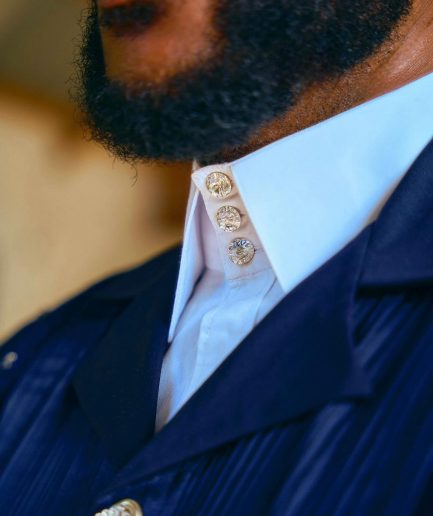 A Navy Blue, Delt agbada Flapper Embroidery Details Agbada