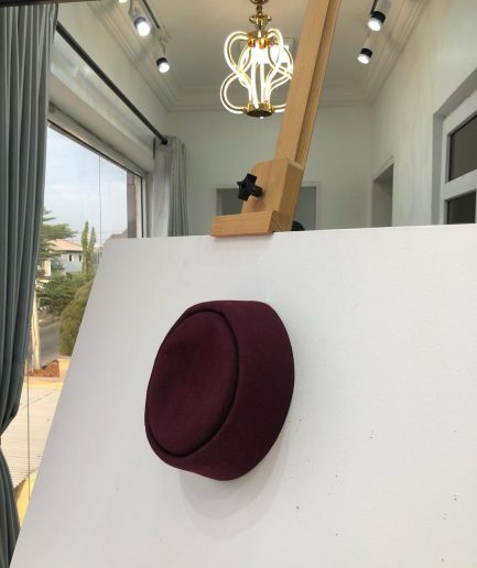 An African Traditional Burgundy Wool Hat