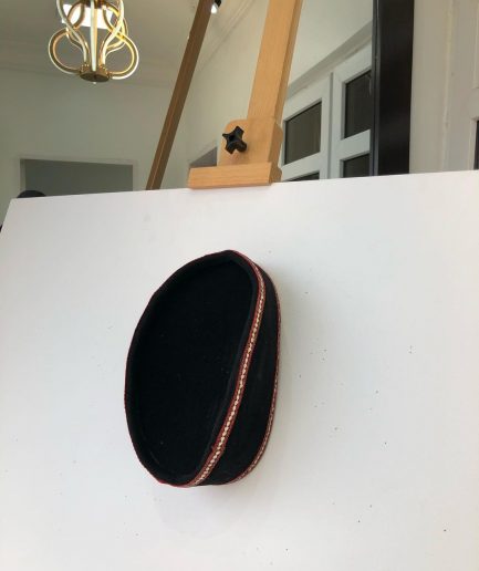African IBO Traditional Black and red lines ceremonial hat