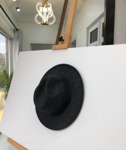 A Black Men Fashion Wool Hat