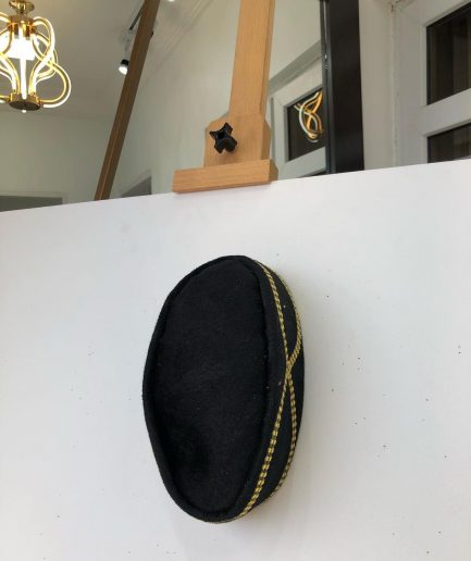 African Traditional Black and Gold Lines ceremonial hat