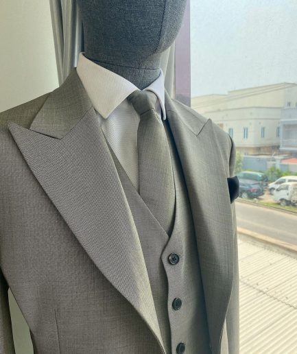 An Irish grey Bespoke reloaded “peaky blinders” Peak lapel suit