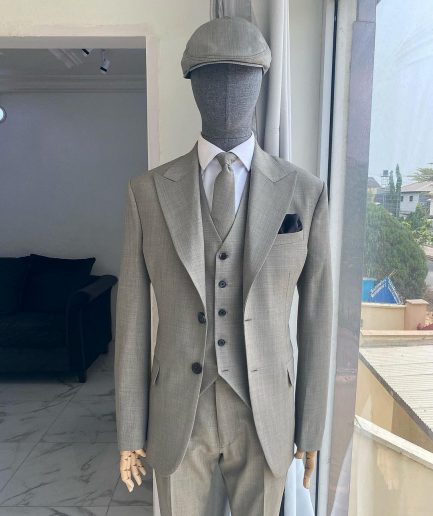 An Irish grey Bespoke reloaded “peaky blinders” Peak lapel suit