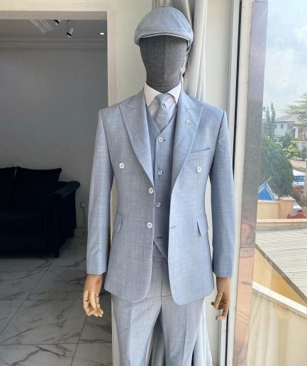 A Bespoke reloaded “peaky blinders” Irish blue Peak lapel suit