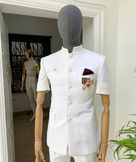 An Ivory White “French” Safari Suit.