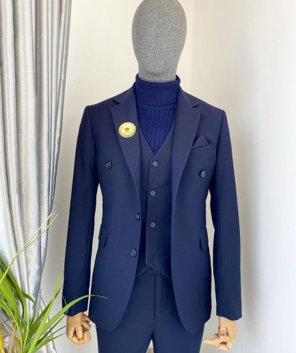 A Navy Blue Bespoke “Peaky Blinders” Notch Lapel Suit