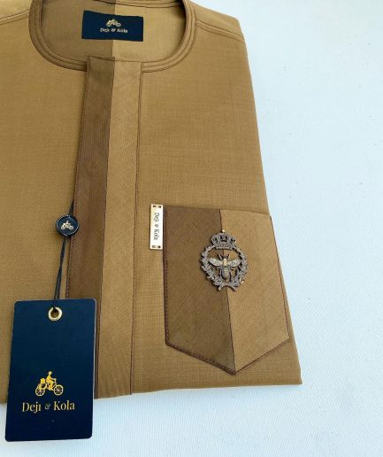 A Divided section of different shades of brown African senator kaftan