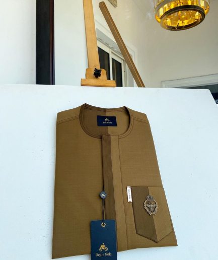 A Divided section of different shades of brown African senator kaftan