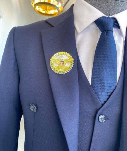 A Bespoke reloaded “peaky blinders” navy blue notch lapel suit