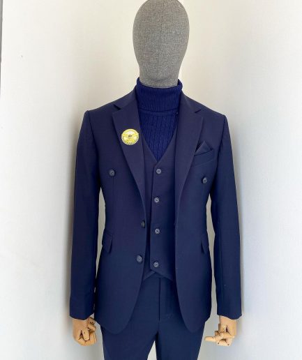 A Navy Blue Bespoke “Peaky Blinders” Notch Lapel Suit