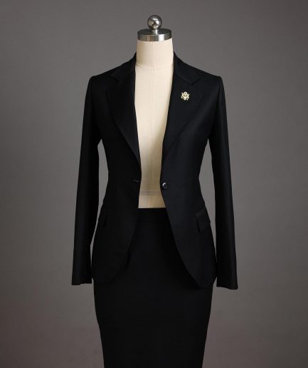 A Charcoal Black Notch Lapel Suit.