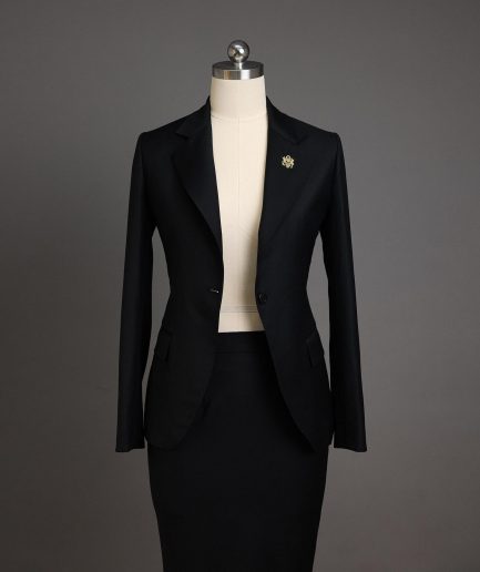 A Charcoal Black Notch Lapel Suit.