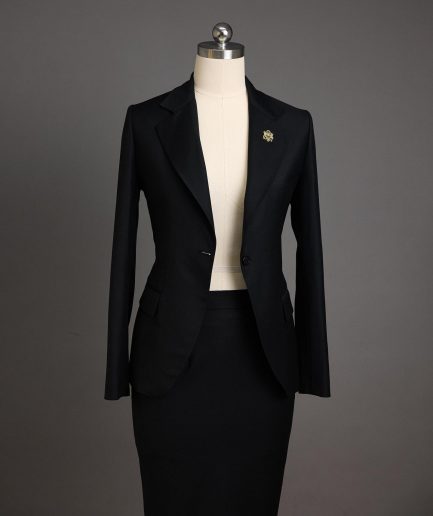 A Charcoal Black Notch Lapel Suit.