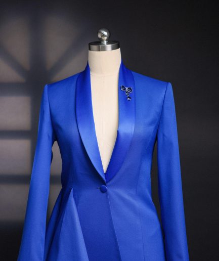 A Cobalt Blue, Shawl Lapel Suit.