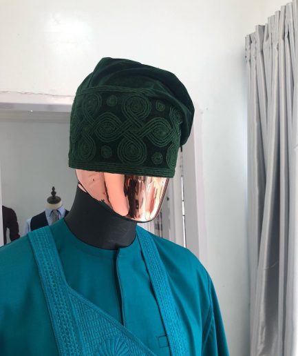 An Emerald Green with Embroidery Agbada