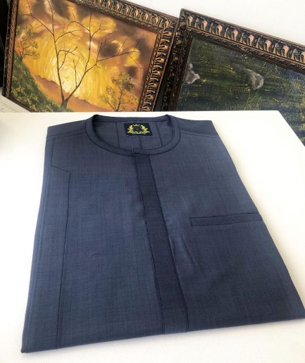 A Navy Blue Front flap Traditional African Kaftan Native