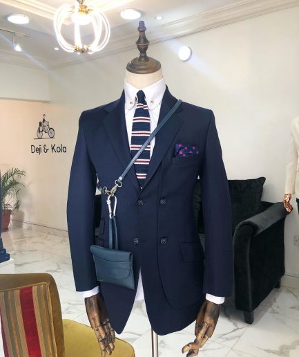 A Charcoal Black Reloaded “Catch Me If You Can” Double Left Breasted Notch lapel Suit