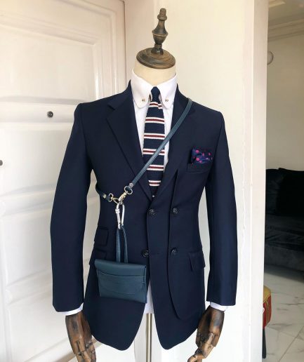 A Charcoal Black Reloaded “Catch Me If You Can” Double Left Breasted Notch lapel Suit